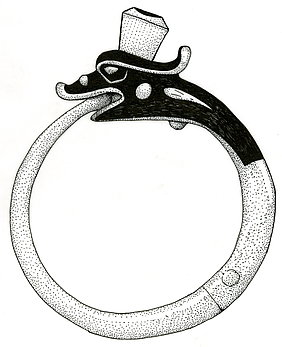 Grafische Darstellung des Uroboros-Ohrrings